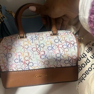 Calvin Klein Multicolor Mini Bag with Brown Accents